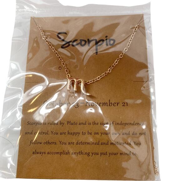 2/$30 Astrology Necklace Scorpio Gold Tone Constellation Necklace Gift Simple - Picture 5 of 6